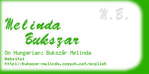 melinda bukszar business card