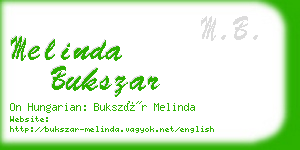 melinda bukszar business card